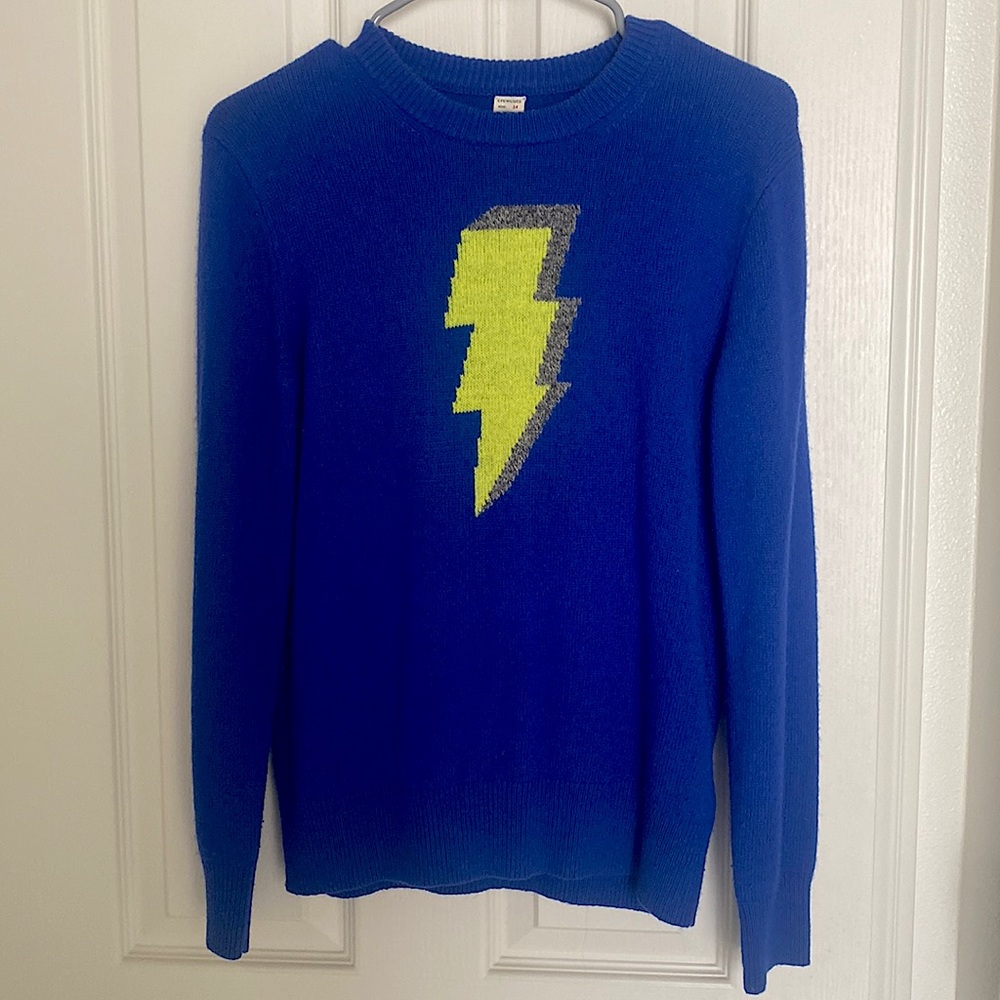 J.CREW crewcuts graphic blue sweater